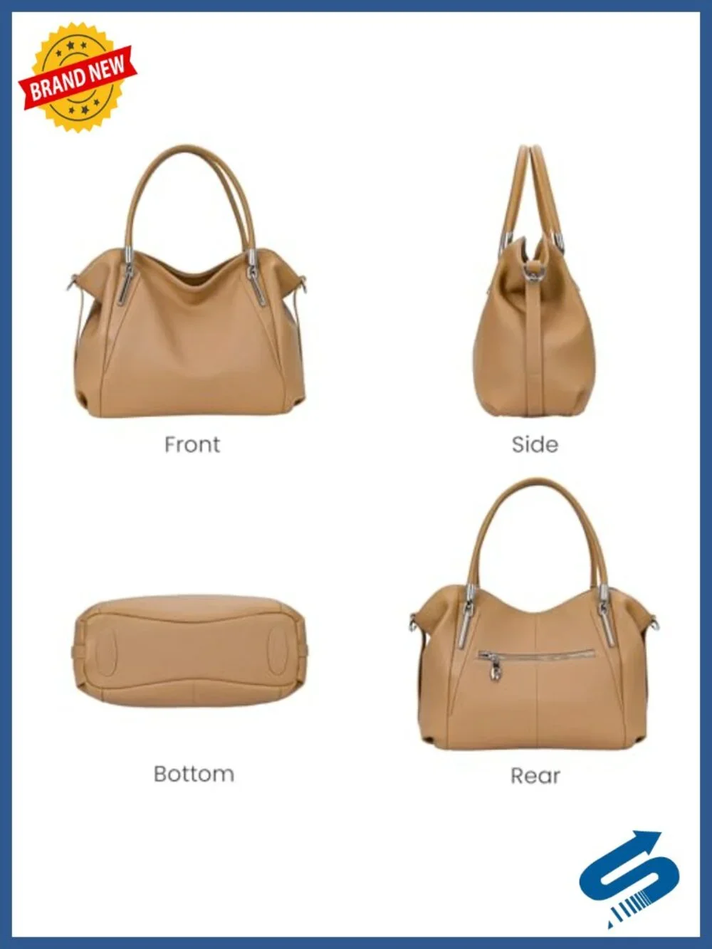 Genuine Leather Tote Hobo Satchel Crossbody Handbag